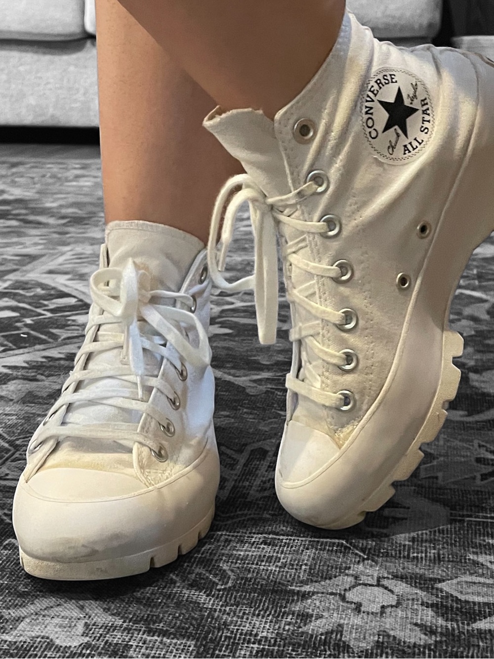 Converse White High-Top Platform Lug Sole Sneakers